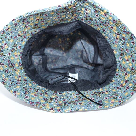 Melrose and Market Corduroy Bucket Hat - One Size - Blue / Green Floral - NWT - Picture 3 of 5
